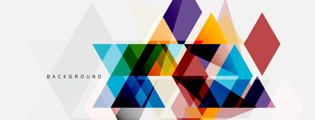 Color triangles composition, geometric abstract background. Techno or business concept, pattern for wallpaper, banner, background, landing page