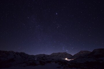 Night scenery in Tateyama alpine, Japan