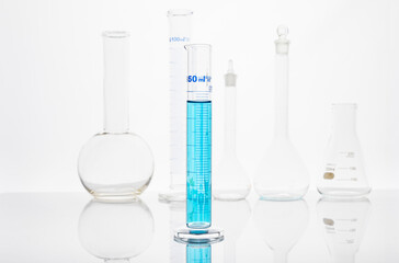 Photo of biochemistry glassware experiment
