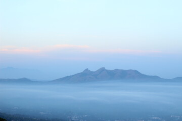 mountain in cloudbeds on sunrise
