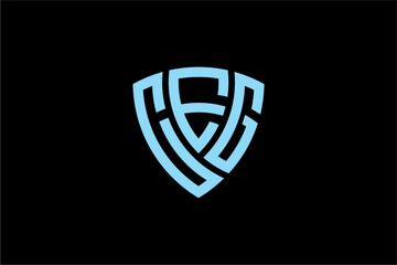 CEG creative letter shield logo design vector icon illustration
