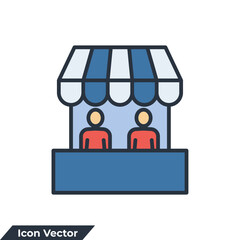 food court icon logo vector illustration. Cafe Restaurant symbol template for graphic and web design collection