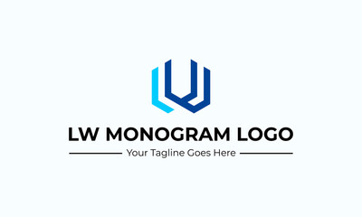 illustration vector graphic logo design, abstract L W monogram logo, masculine modern geometric