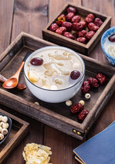 Nourishing red date, white fungus and lotus seed soup