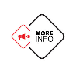 more info sign on white background