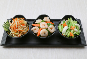 Egg cake, roughage steamed bread and side dishes breakfast set meal