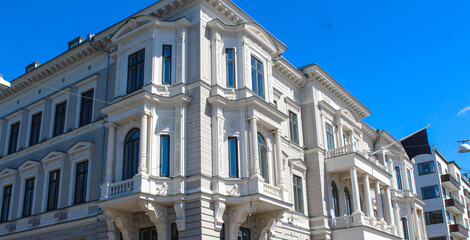 Facades in the city center of Gothenburg in Sweden