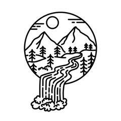 monoline waterfall logo