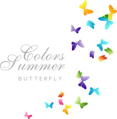 Fototapeta premium Flying butterflies. Vector decoration element.