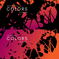 Magenta artistic horizontal banners with black paint splash decoration elements. Abstract creative design. Backgrounds collection with hand drawn texture.