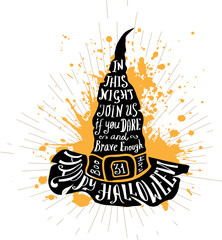 Halloween retro hand lettering poster.