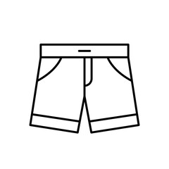 Mens shorts outline template vector icon. EPS 10.. Basic clothing men symbol.... Men and boy shorts. Front view clothin. Isolated on white background. For Illustration, logo, app, web design, dev ui.