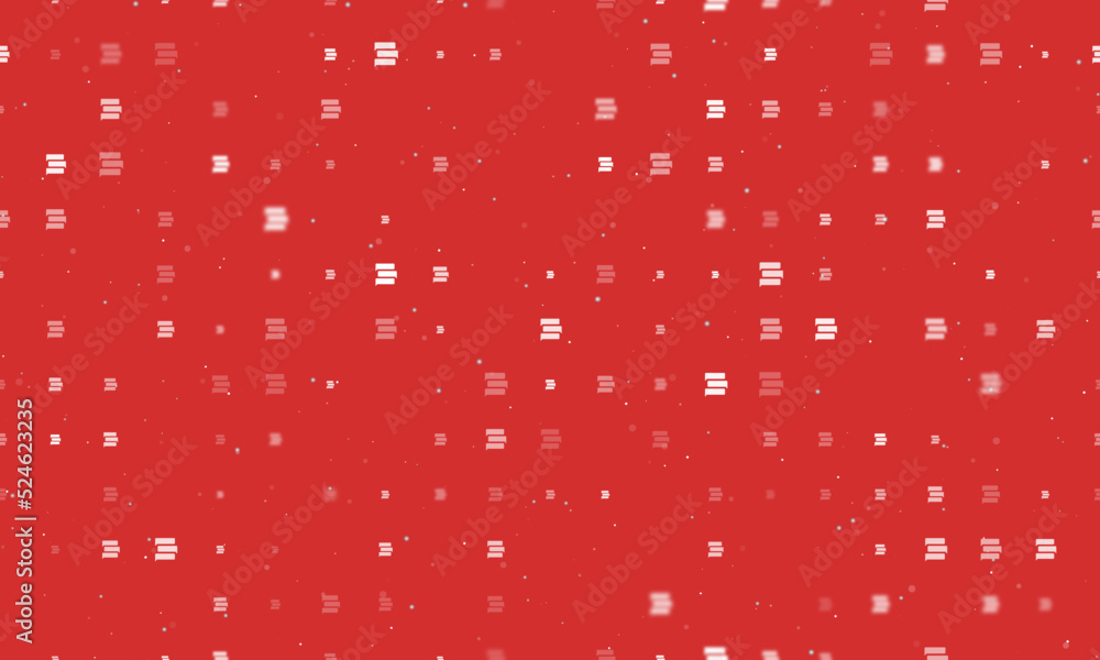 Poster seamless background pattern of evenly spaced white discussion symbols of different sizes and opacity