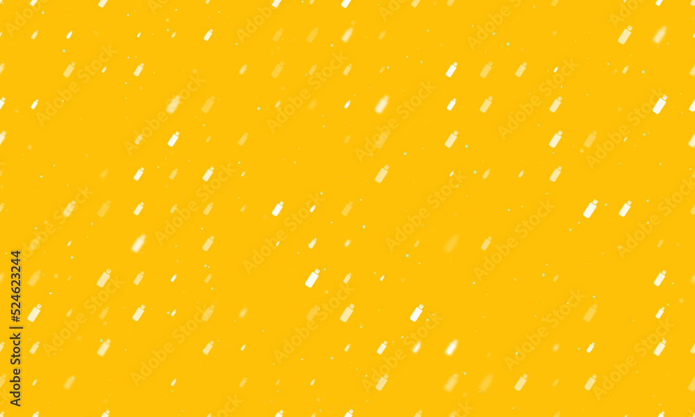 Poster seamless background pattern of evenly spaced white flash drives of different sizes and opacity. vect