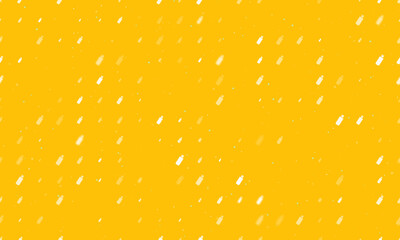 Seamless background pattern of evenly spaced white flash drives of different sizes and opacity. Vector illustration on amber background with stars