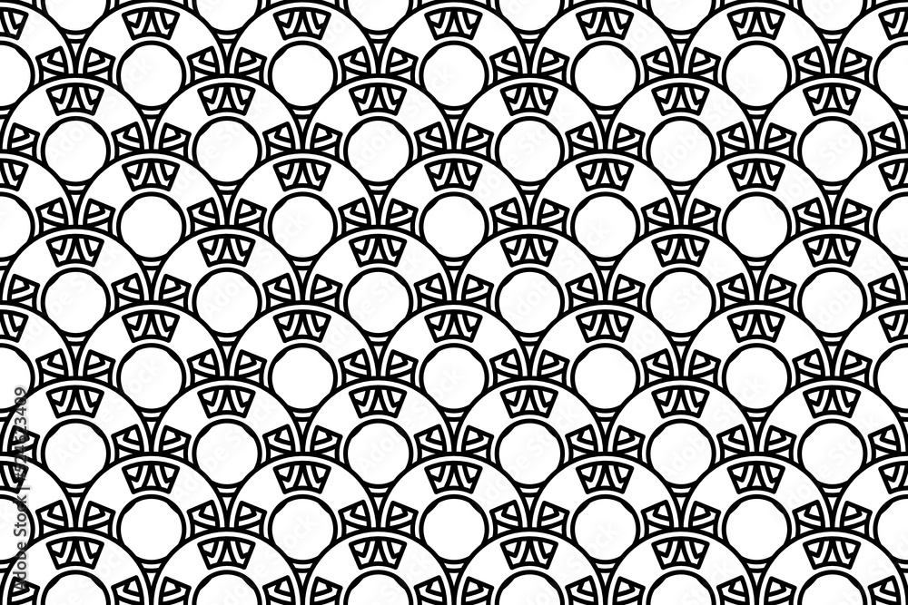 Poster seamless pattern completely filled with outlines of lifebuoy symbols. elements are evenly spaced. ve