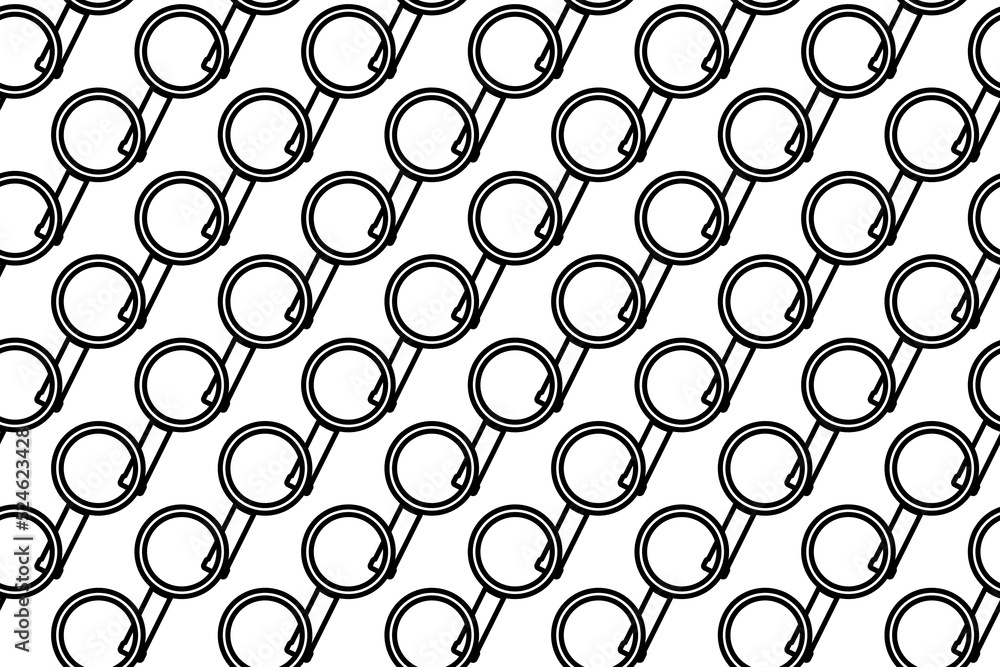 Poster seamless pattern completely filled with outlines of magnifier symbols. elements are evenly spaced. v