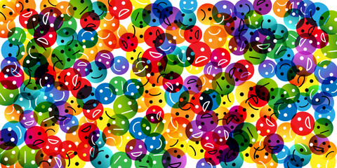 Emotion conceptual vector. Illustration with decoration elements from ranking emoji.