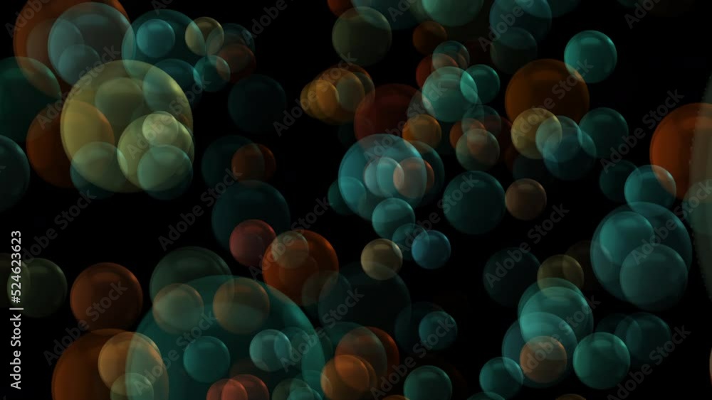 Aufkleber abstract illusion multi-colored balls randomly move in space. type of human sleep. 3d. 4k background