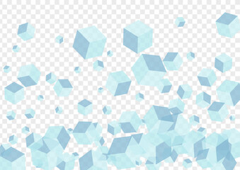 Obraz premium Blue Geometric Background Transparent Vector. Box Cover Template. White Polygon Shadow Card. Package Texture. Monochrome Chaos Cube.