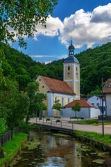 Idyllic church in the village Muehlbach