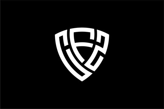 CFZ creative letter shield logo design vector icon illustration