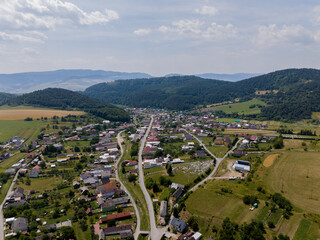 Fototapeta na wymiar Aerial view of the village of Kamenica in Slovakia