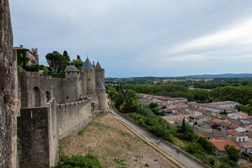 Fototapeta na wymiar Carcassonne is medieval citadel in the south of France