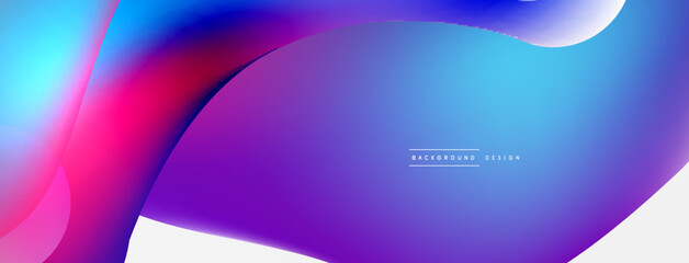 Fluid abstract background. Liquid color gradients composition. Round shapes and circle flowing design for wallpaper, banner, background or landing