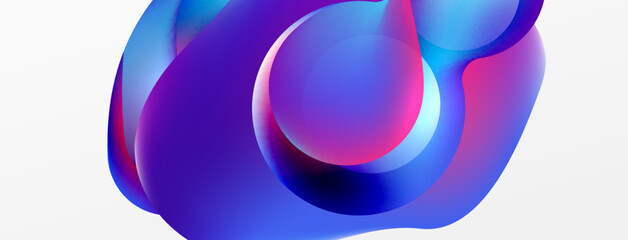 Fluid abstract background, round shapes and circle flowing design for wallpaper, banner, background or landing