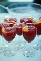 Crystal glasses for holiday, a lot of glasses for guests