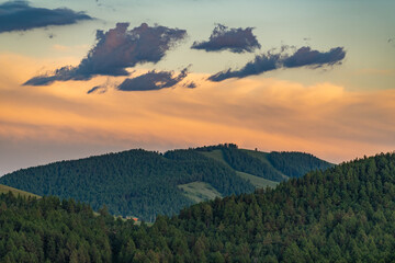 sunset in the mountains