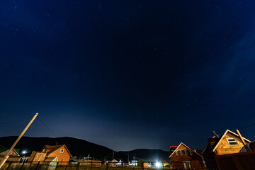 night landscape with houses