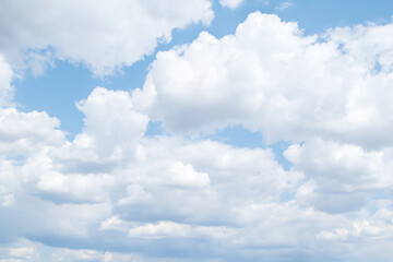 Clouds with blue sky. White cumulus clouds in blue sky at daytime. Natural background photo texture