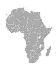 Fototapeta na wymiar Karte von Guinea-Bissau in Afrika