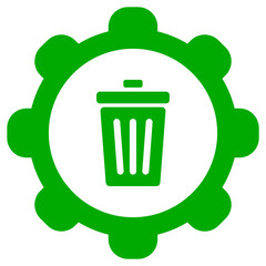 Abfalleimer und Zahnrad