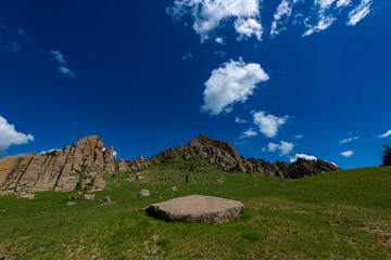 landscape with blue sky