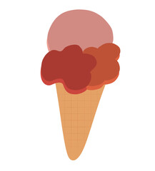 Dessin d'une glace à la fraise, sans fond