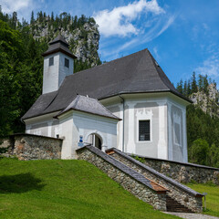 small mountain chapel in the Alps of Austria