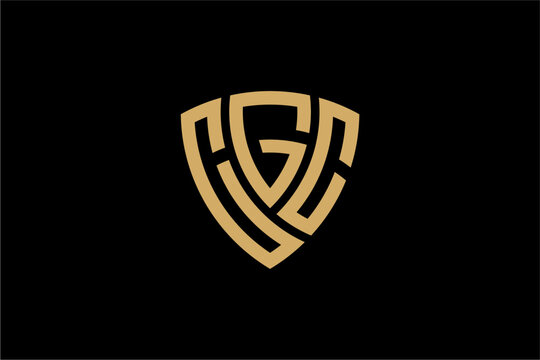 CGC creative letter shield logo design vector icon illustration