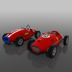 Two classic race car illustration