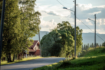 country lane in the countryside, Åre, Jämtland, Norrland, Sweden, Sverige, Summer, Sommar.