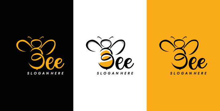 Letter b for bee logo design insect  Vector 