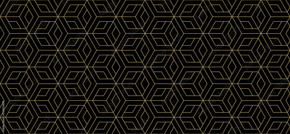 Poster luxury background pattern seamless geometric line abstract gold color design. christmas background v