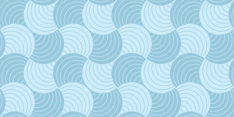 Background pattern seamless circle geometric abstract wave blue tone and line. Wave pattern seamless. - 524633695