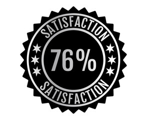 
76% Satisfaction Sign Vector transparent background Silver Color