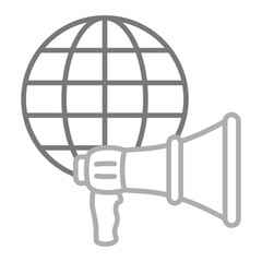 Global Marketing Greyscale Line Icon