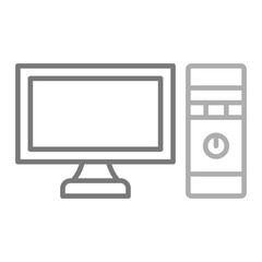 Computer Greyscale Line Icon