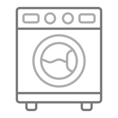 Washing Machine Greyscale Line Icon