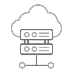 Cloud Server Greyscale Line Icon
